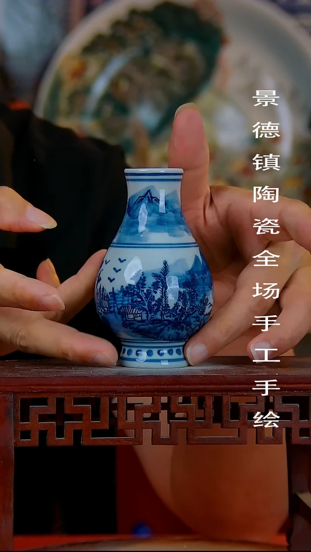 摆件手景德镇陶瓷 全场手工绘