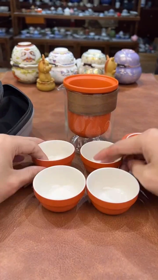 真的很便宜会开片的旅行茶具