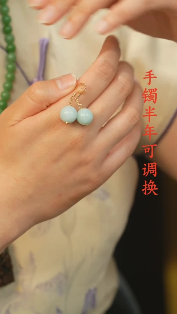 翡翠未镶嵌耳环A货老料绿底