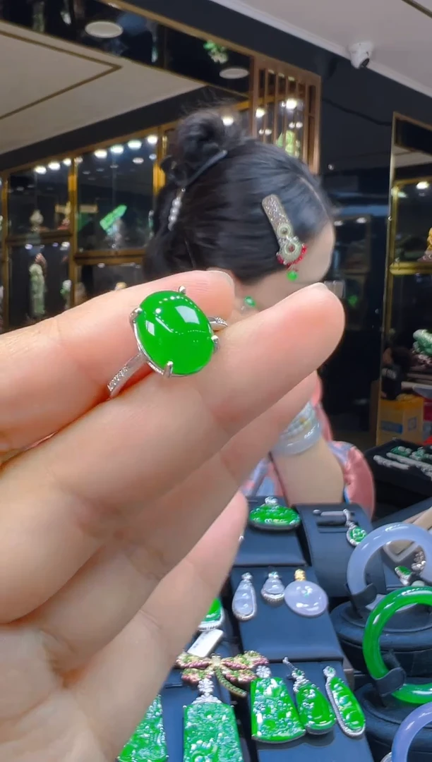 翡翠戒指银S925镶嵌143（多样性发其一）