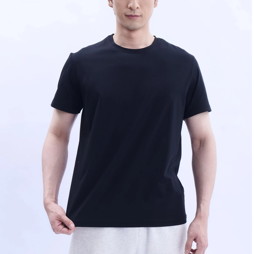 【7A抗菌薄荷防蚊】2025新款黑t恤女圆领短袖男女同款纯色速干夏季