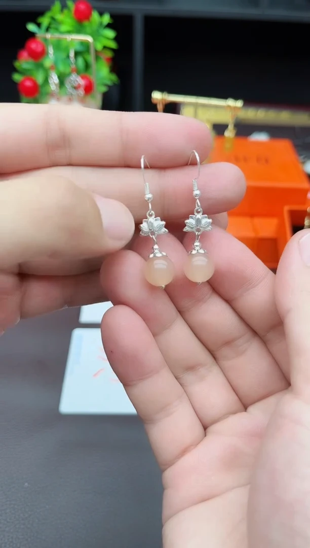 玛瑙/玉髓耳饰银S925镶嵌324000