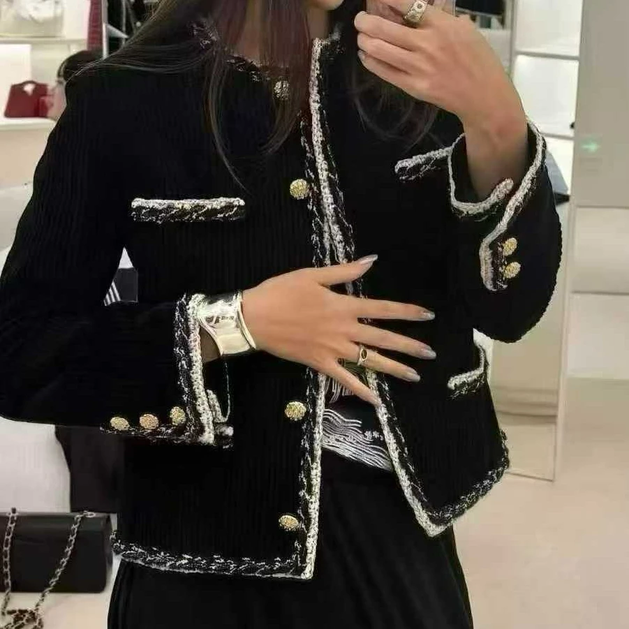 99新 Chanel/香奈儿 36码25K大爆款黑色灯芯绒外套