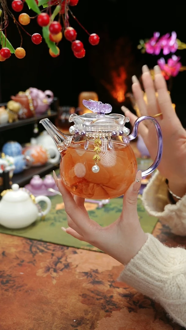 【闪购商品】紫色铃兰花茶壶+链子