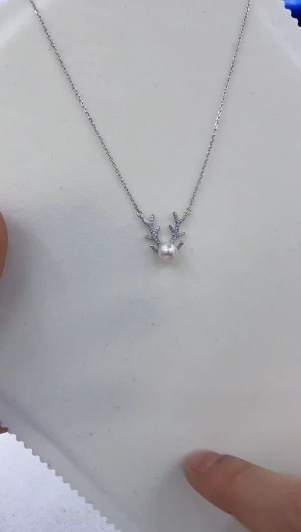 颈饰银S925镶嵌海水珍珠