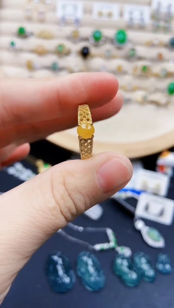 翡翠戒指银S925镶嵌215