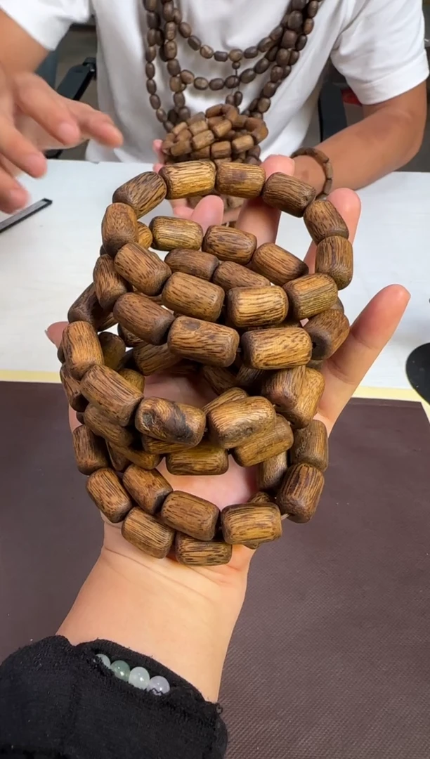 手串沉香金丝油海南老白棋树心油桶珠单圈10g+多样性发1