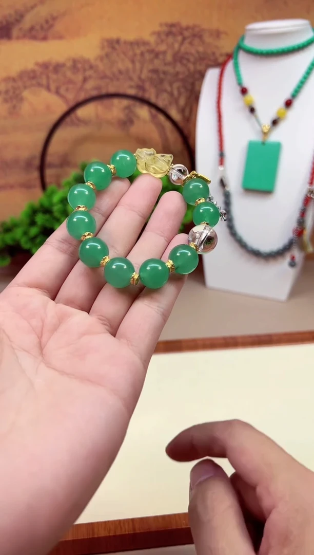 14K金镶嵌手链翡翠SSSS