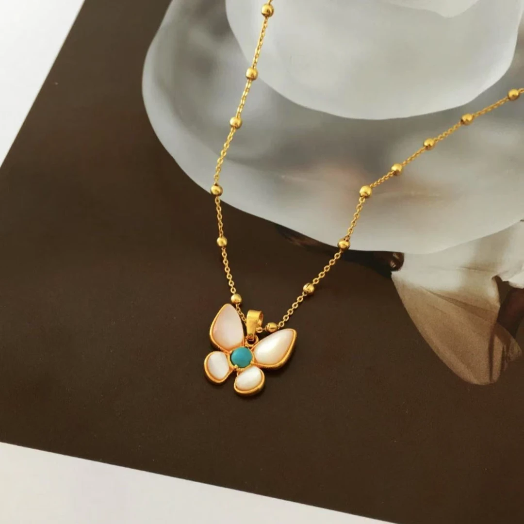 铜合金项链 1033---【庄周梦蝶】蝴蝶颈链时尚小众简约