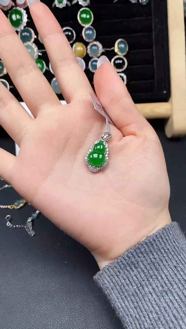 银S925镶嵌戒指翡翠111