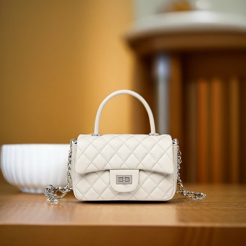 包包2025夏季新款菱格真皮女包高级感链条包手提斜挎包韩版肩包