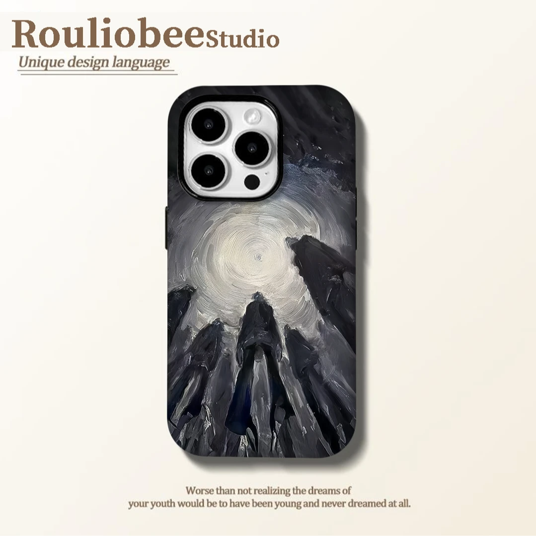 艺术凝视菲林二合一适用苹果17/16手机壳15华为p70vivo小米oppo潮