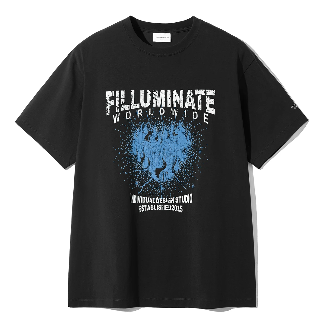 F.ILLUMINATE韩国设计师品牌美式印花宽松ootd穿搭街头潮流T恤