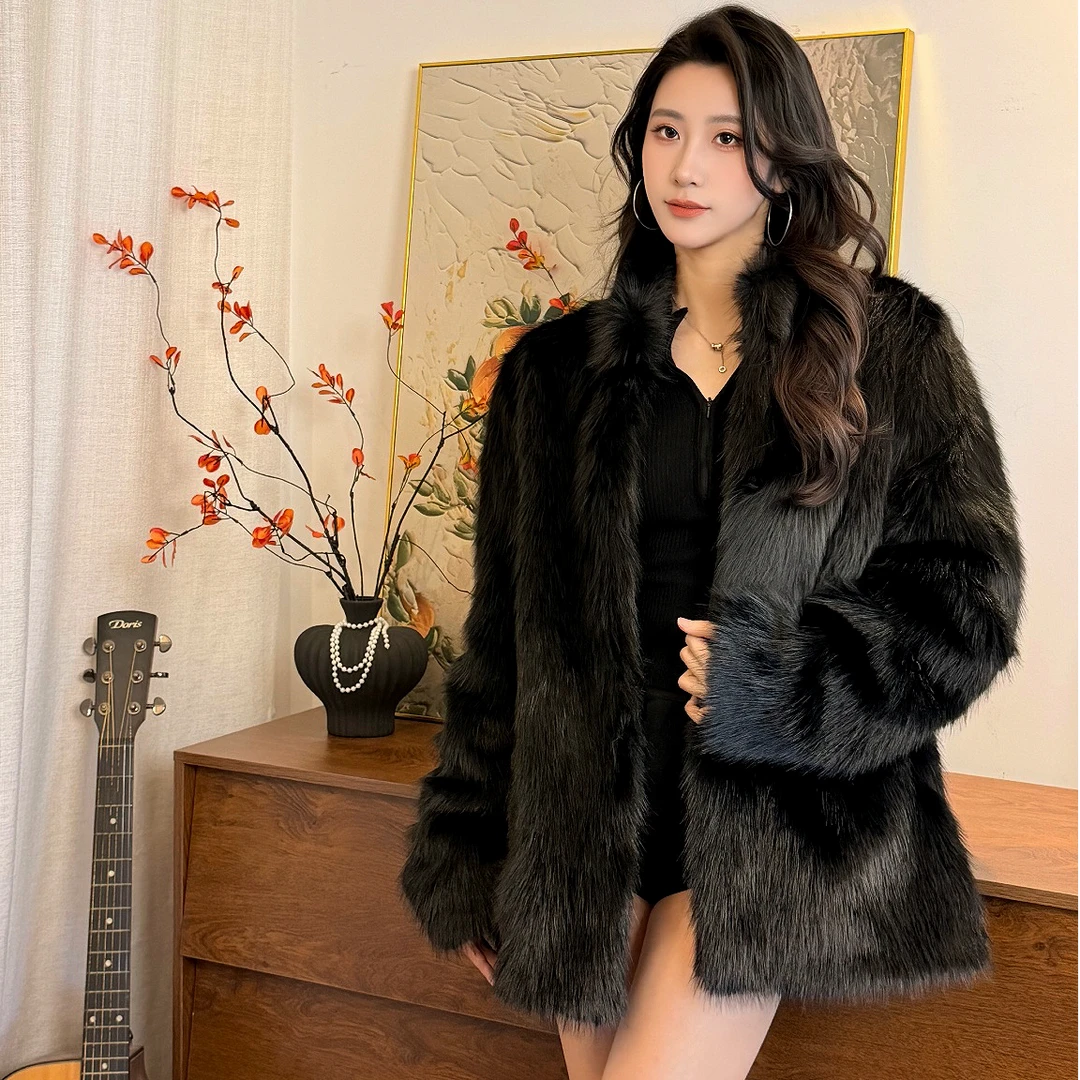 人造皮草 Xixilikes女装宽松时尚INS风外套保暖休闲风仿托斯卡纳