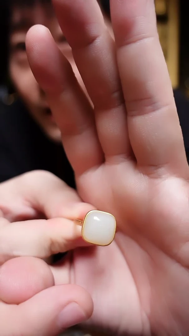 银S925镶嵌戒指和田玉173戒指