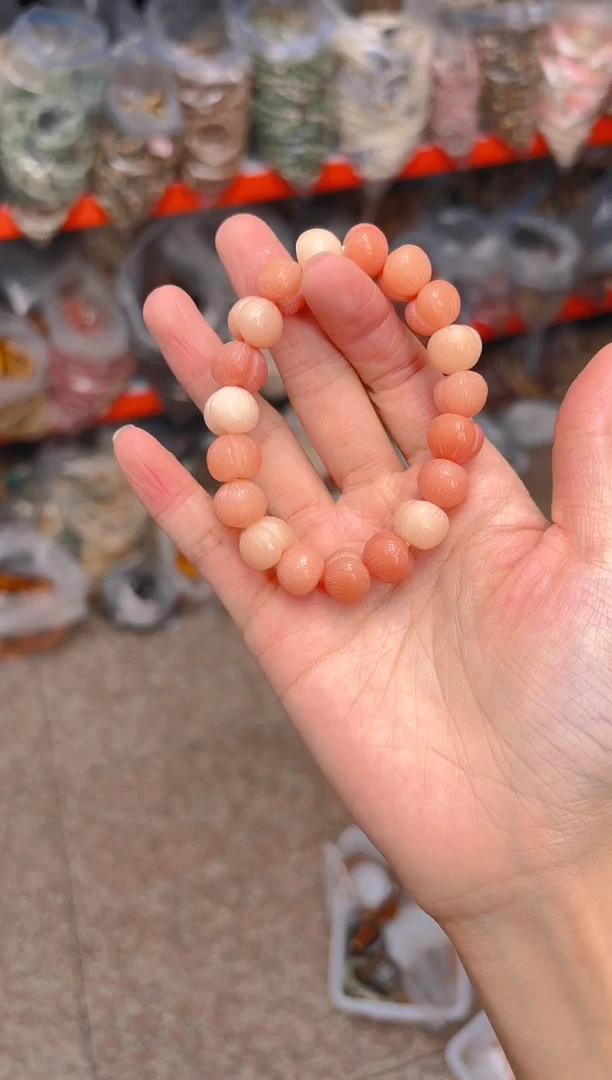 吊坠菩提根/象牙果粉色屁桃单圈