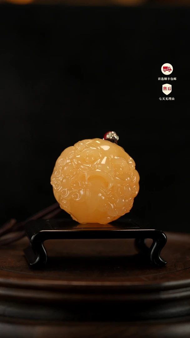 云南石金田黄醒狮貔貅手把件摆件挂件