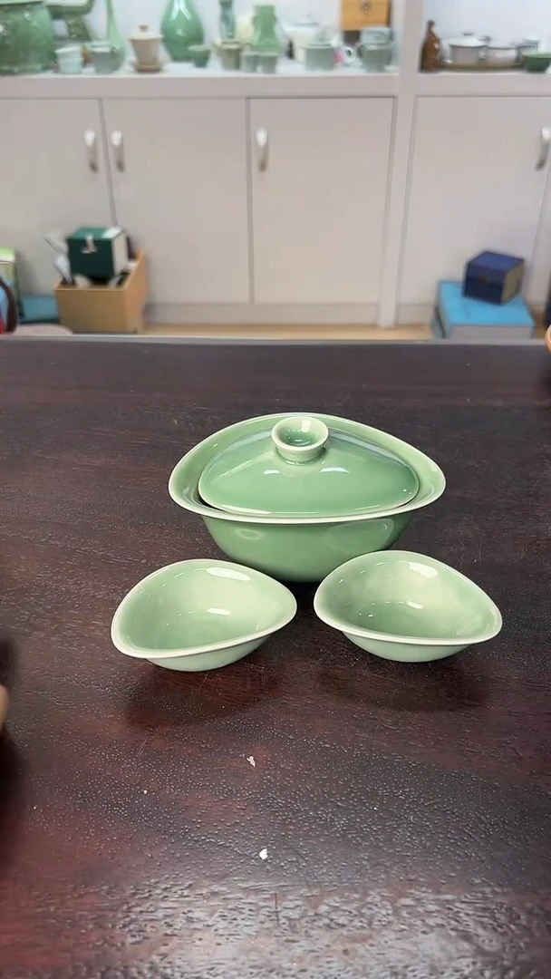 龙泉云间青瓷小米茶器