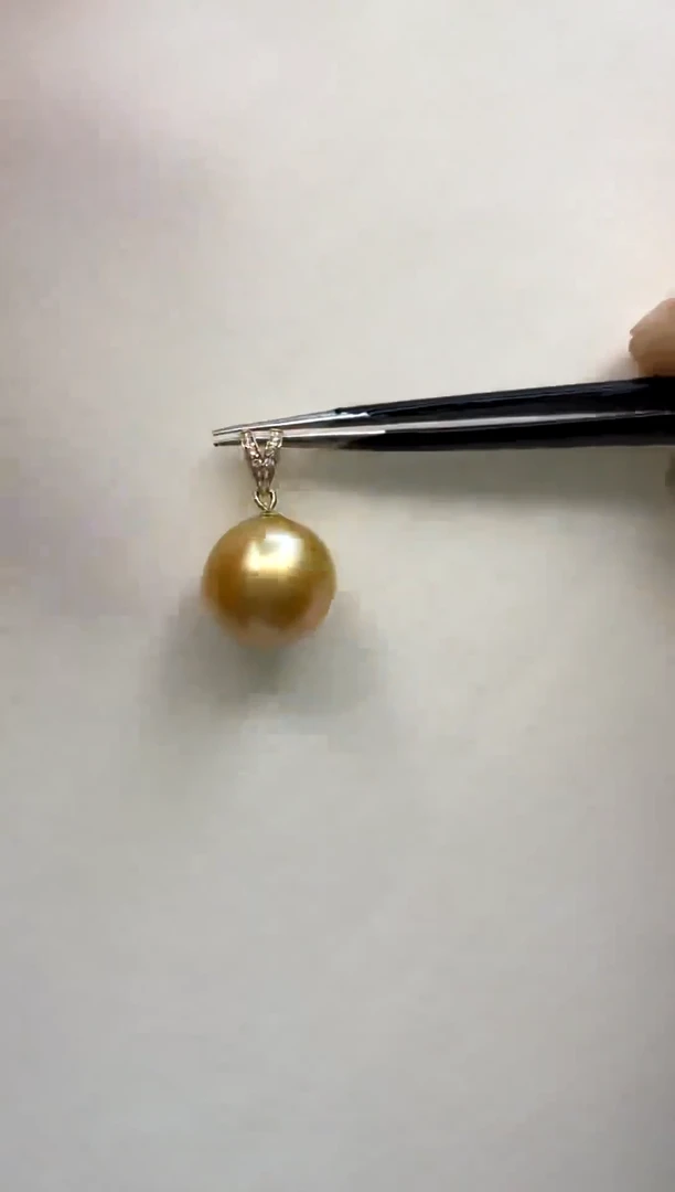 颈饰18K金镶嵌海水珍珠12-13