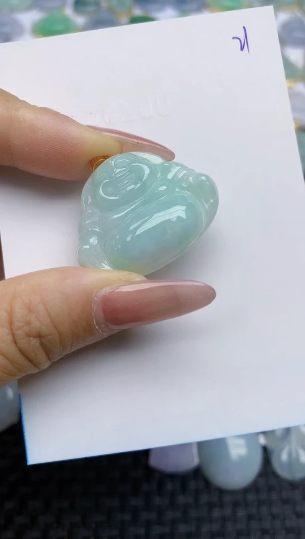 【闪购商品】翡翠颈饰18K金镶嵌天然A货翡翠 21