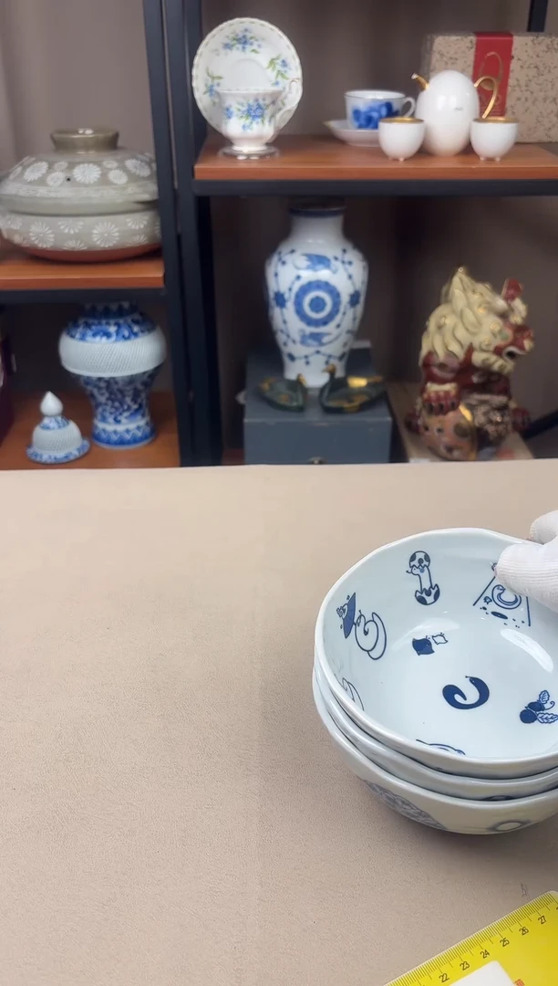 瓷片佳*蓝三味青花圆盘18片