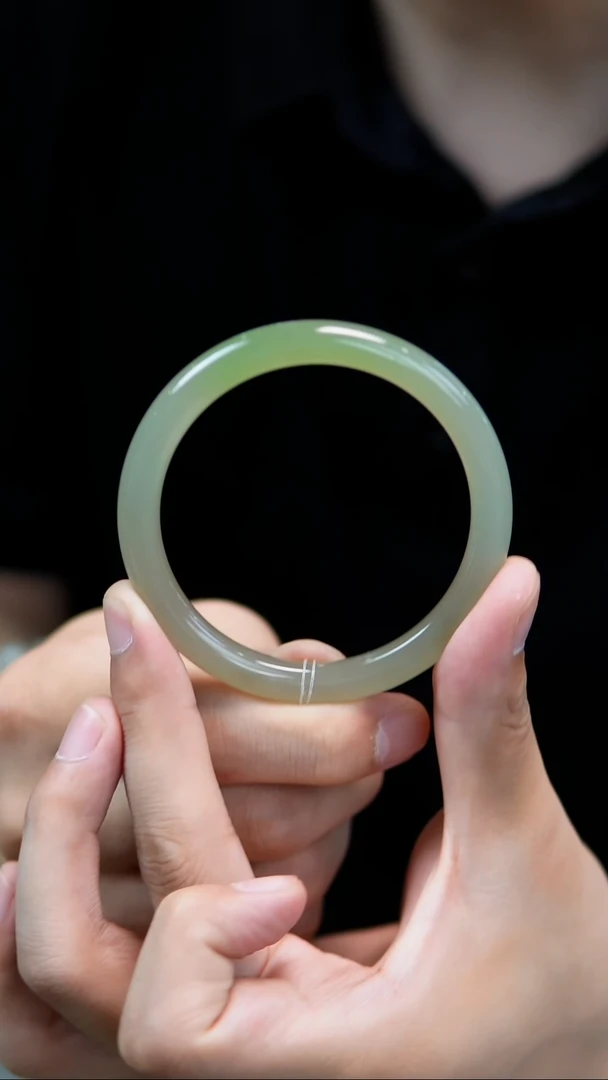 和田玉手镯未镶嵌58-59翠青冰翠