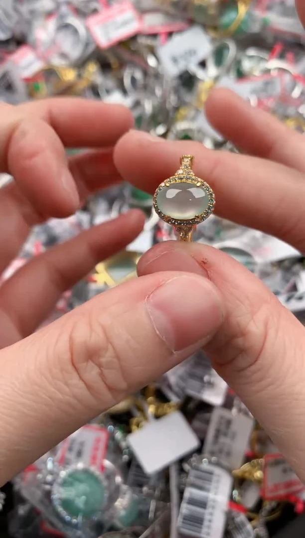 银S925镶嵌戒指翡翠222----8