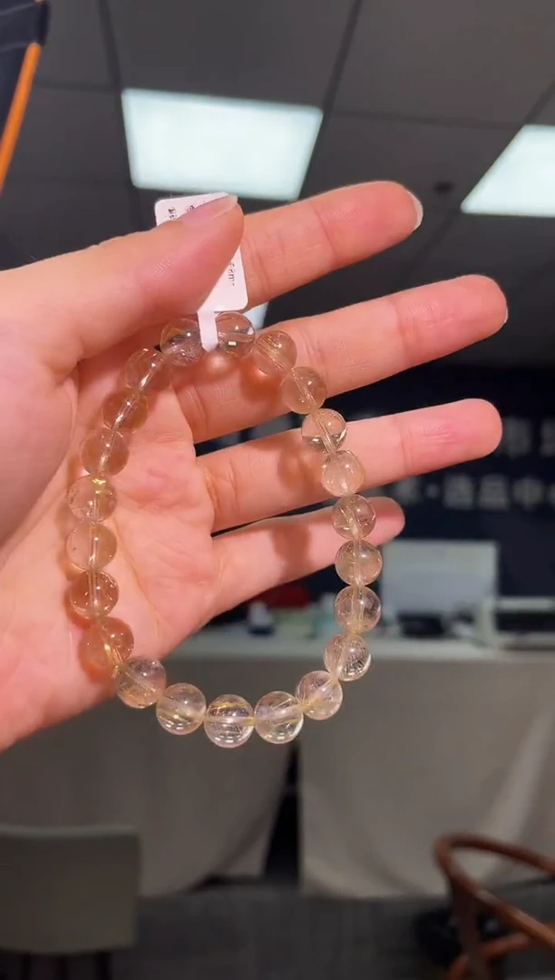 未镶嵌手串发晶天然金发晶单圈手串