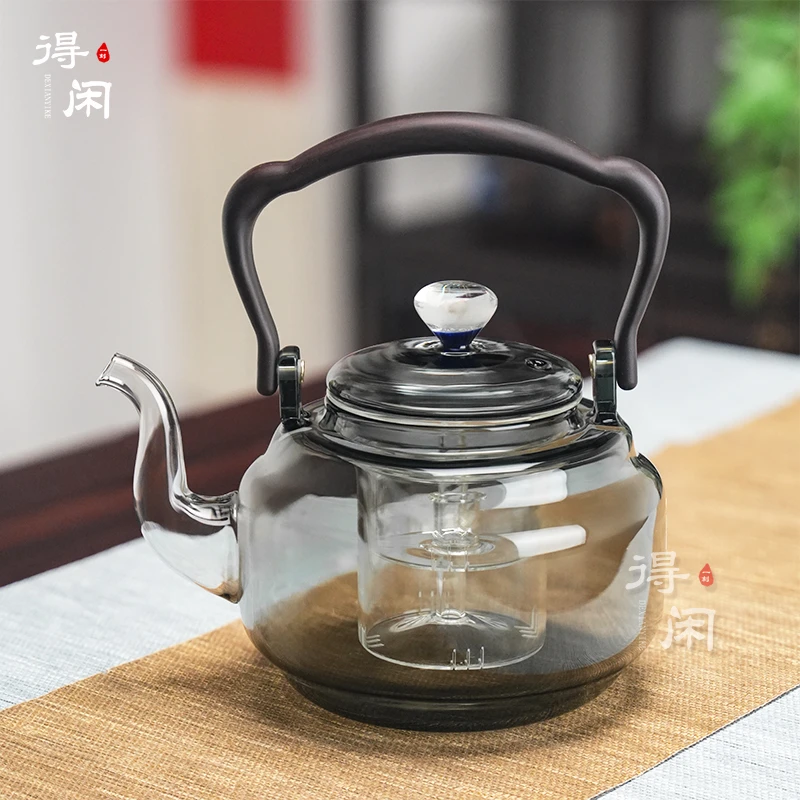 璃尚鸣手工星空玻璃煮茶壶高硼硅耐热玻璃材质电陶炉专用壶泡茶壶