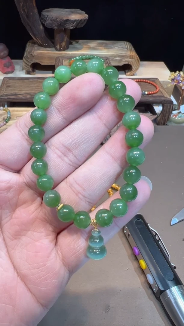 【闪购商品】和田玉手饰18K金镶嵌手饰@@S72