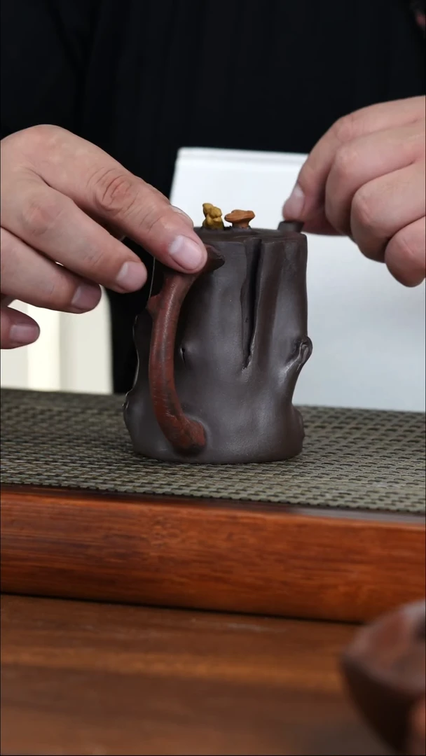 茶壶紫砂原矿老紫泥树桩供春