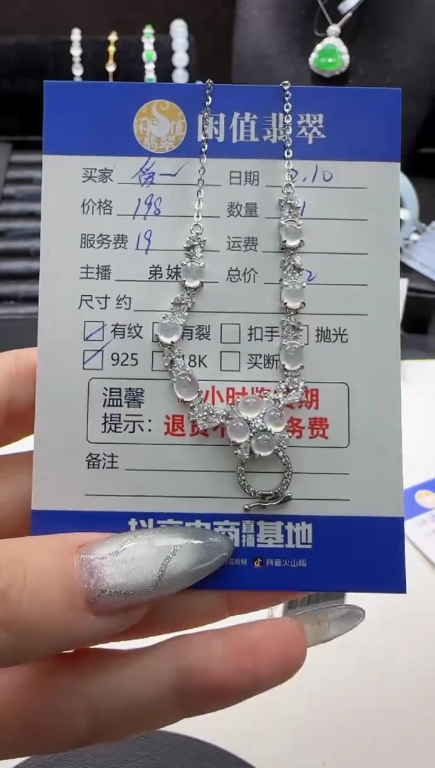 【闪购商品】翡翠项链银S925镶嵌翡翠项链