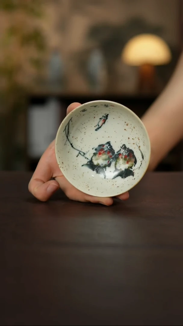 杯景德镇陶瓷杯碗柴烧多人