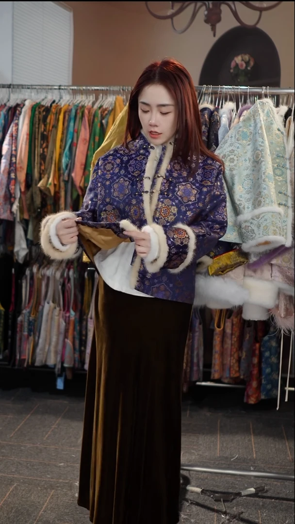 蓝金宝箱夹棉外套