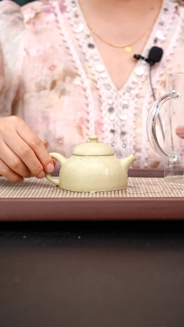 茶壶紫砂梨皮绿泥妙泉140cc陈仁杰