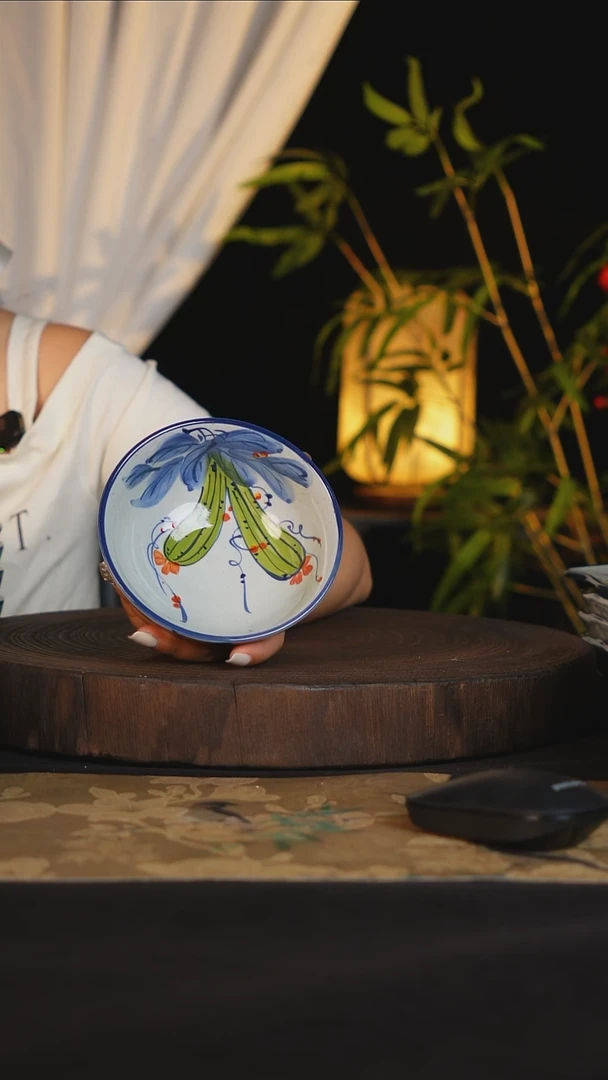 碗景德镇手工手绘高温釉下彩可进蒸箱烤箱洗碗机