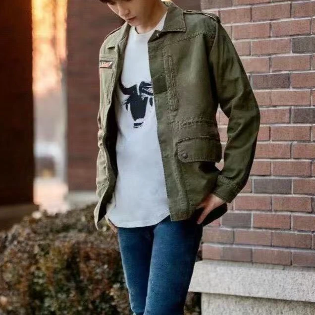 全新未使用 YSL/圣罗兰 纯色休闲单单排扣夹克外套/50码