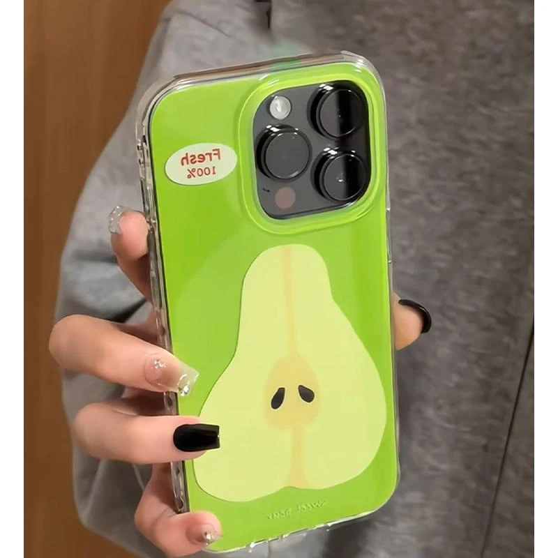 IMD夏日梨子适用iphone16苹果15果冻手机壳小米OPPOVIVO荣耀一加