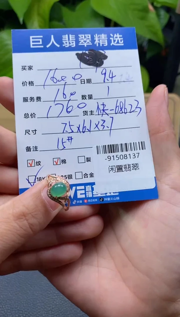 颈饰18K金镶嵌翡翠多人-91508137