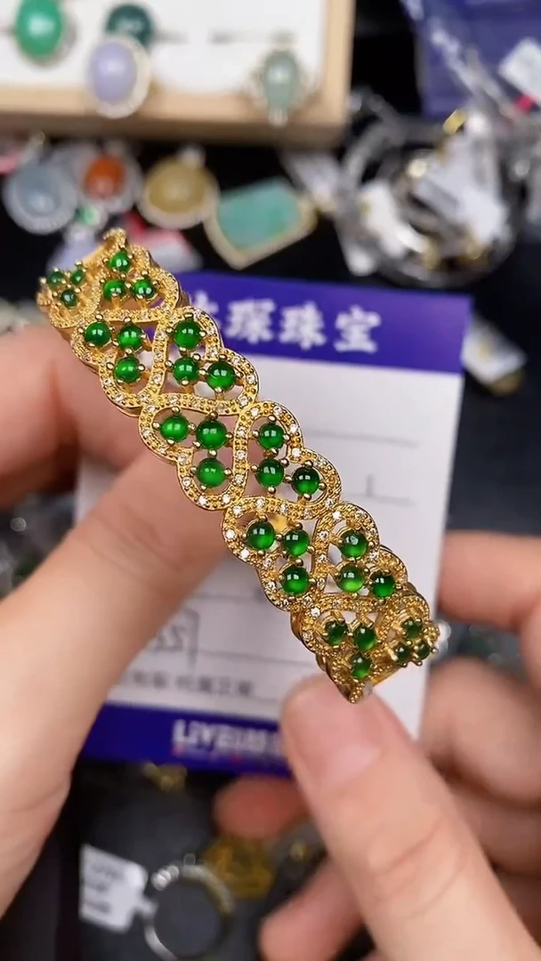 银S925镶嵌戒指翡翠3570