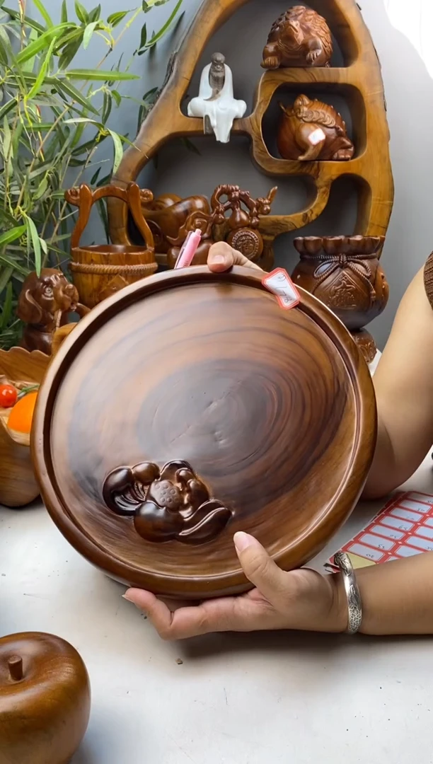 香樟木梦**寻A27莲花果盘/尺寸