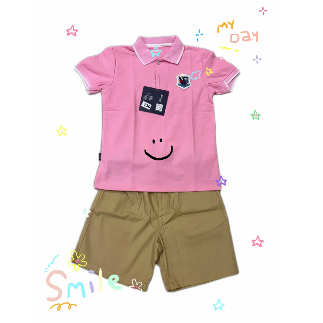 【湖居笔记小学】粉色夏季套装学院风休闲运动透气男女同款