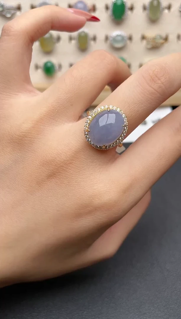 【闪购商品】翡翠戒指银S925镶嵌一物一证一礼盒