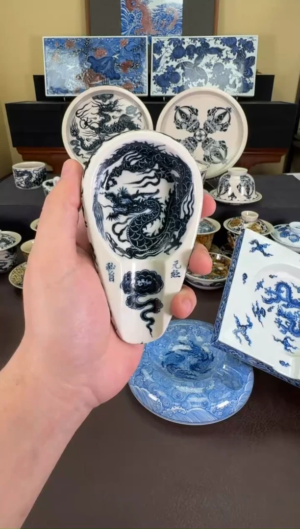 【闪购商品】二号釉1351龙纹雪茄缸