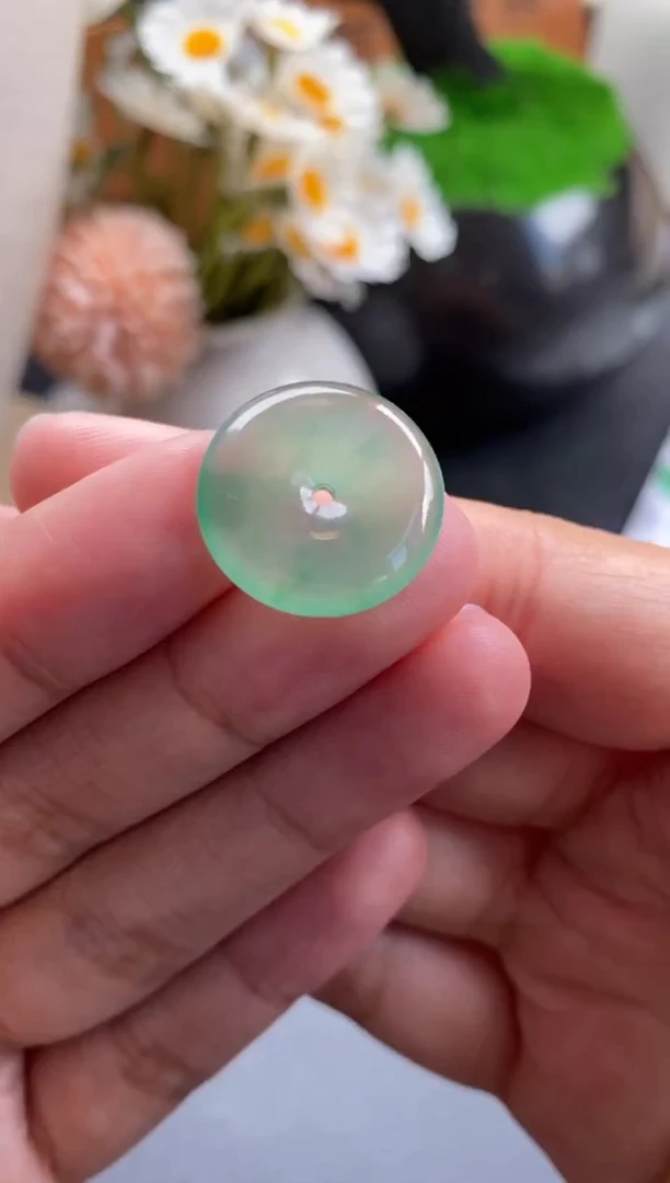 散珠翡翠晴绿平安扣