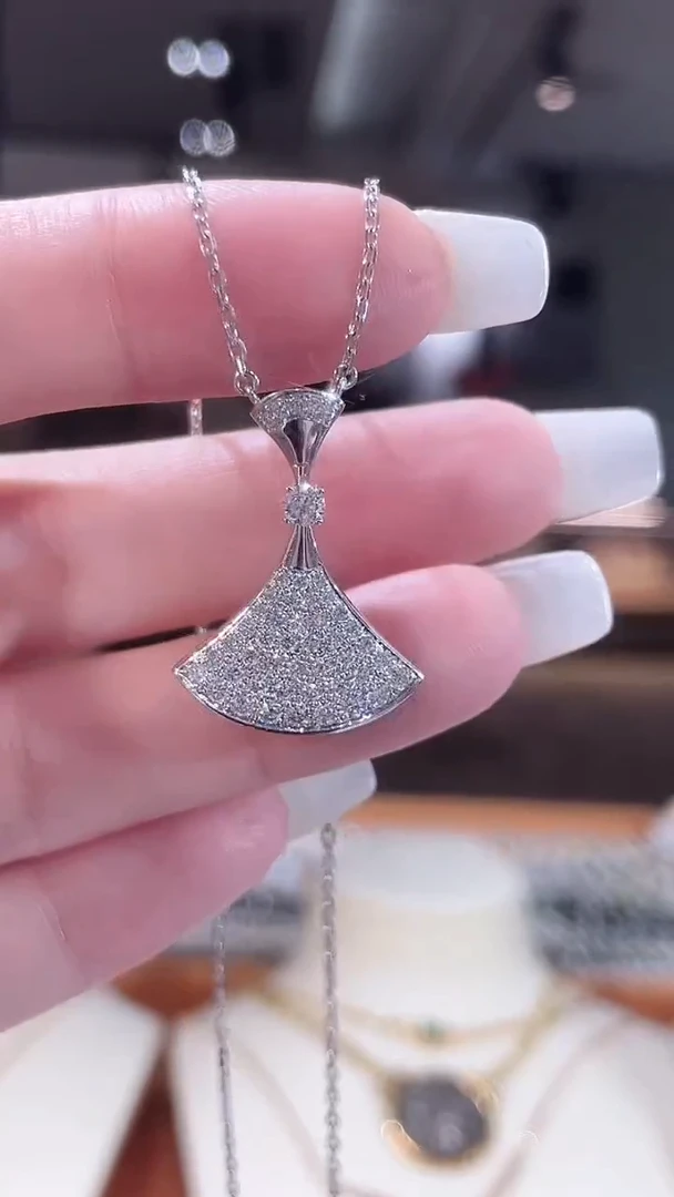 实验室培育钻石铂Pt950镶嵌颈饰项链