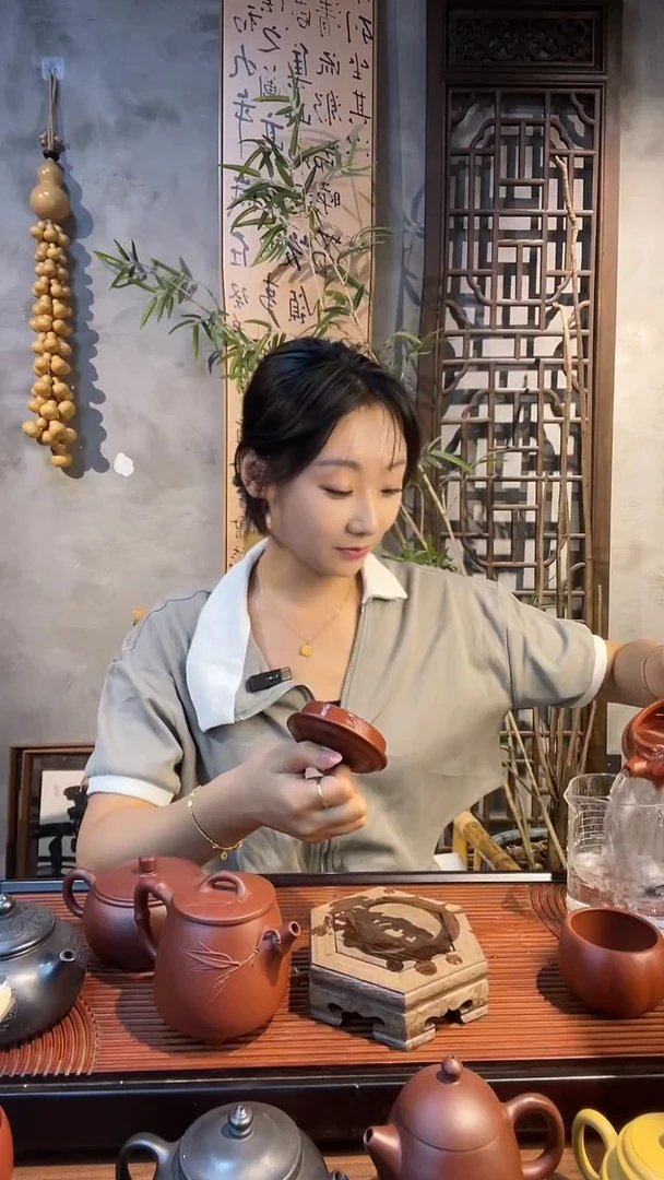 茶壶紫砂扁仿古梅花大红袍