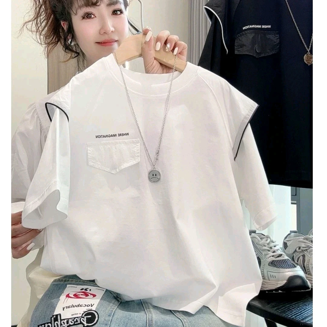 儿童T恤童装打底衫夏装2025新款男女童上衣印花时尚白色休闲夏季