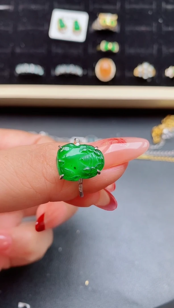 【闪购商品】翡翠戒指银S925镶嵌508500