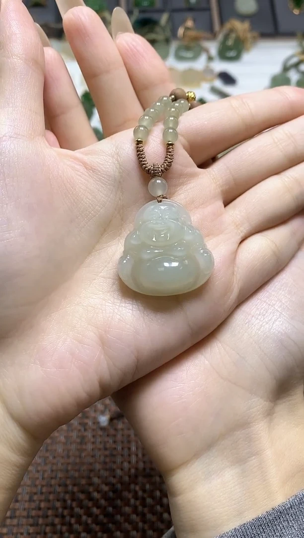 颈饰未镶嵌和田玉梦*天然和田玉卡30佛公